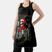 Tablier Père Noël Skeleton Boire Bière Retro Joyeux Noël (Insitu)