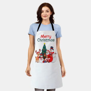 Tablier Père Noël Snowman Et Reindeer Festin Joyeux Noël