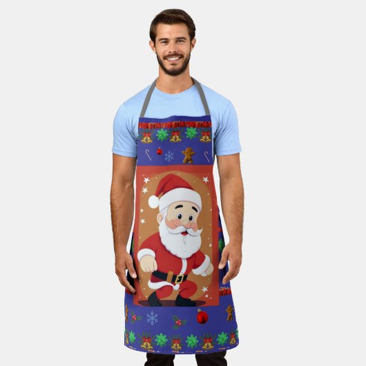Tablier Père Noël Ugly Sweater Apron (Porté)