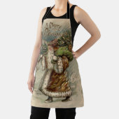 Tablier Père Noël victorien avec arbre de Noël (Insitu)