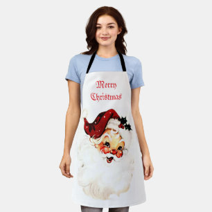 Tablier Père Noël vintage : charme joyeux des fêtes