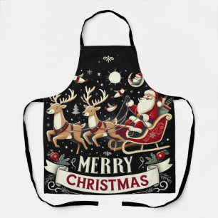 Tablier Père Noël vintage & Renne Nuit étoilée de Noël