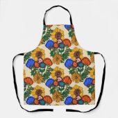 Tablier Perle florale les années 70 rétro - Moderne du mil (Recto)