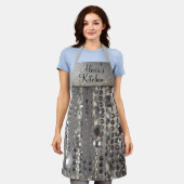 Tablier Perles à cordes argentées brillantes (Porté)