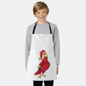 Tablier Perroquet avec chapeau de Père Noël (Porté)