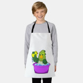 Tablier Perroquet dans la baignoire avec canard (Porté)