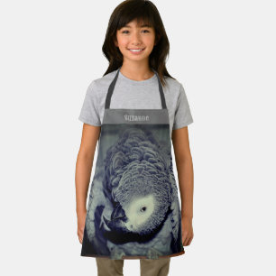 Tablier Perroquet gris africain sot personnalisé