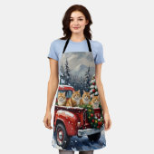 Tablier Persian Cat Christmas Red Truck Holiday (Porté)