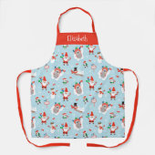 Tablier Persoanlisé Cute hiver Noël Vacances Cuisine (Recto)