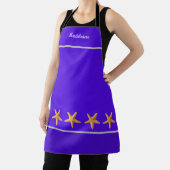 Tablier Personalisé nommé violet avec étoiles de mer (Insitu)