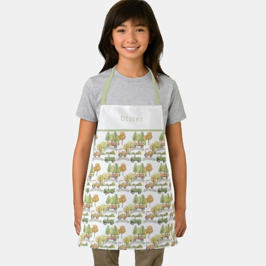 Tablier Personalised Cars Pattern Apron. (Insitu)