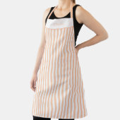 Tablier Personalised Peach Stripe Pattern Apron (Insitu)