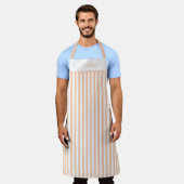 Tablier Personalised Peach Stripe Pattern Apron (Porté)