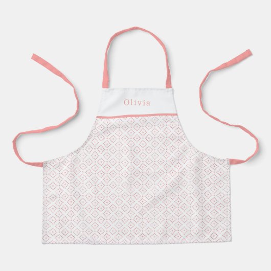 Tablier Personalised Pink Dot Shapes Apron. (Recto)