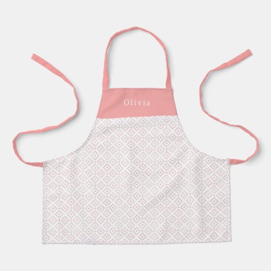 Tablier Personalised Pink Dot Shapes Apron. (Recto)