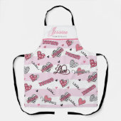 Tablier Personaliz Motif élégant de la Saint Valentin XOXO (Recto)