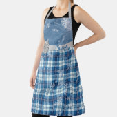 Tablier Personaliza Navidad Elegante Cuadriculado Azul  (Insitu)