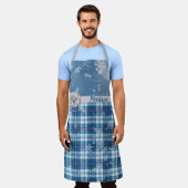 Tablier Personaliza Navidad Elegante Cuadriculado Azul  (Porté)