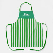 Tablier Personalize Green Stripe Kitchen Chef  (Recto)