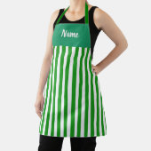 Tablier Personalize Green Stripe Kitchen Chef  (Insitu)