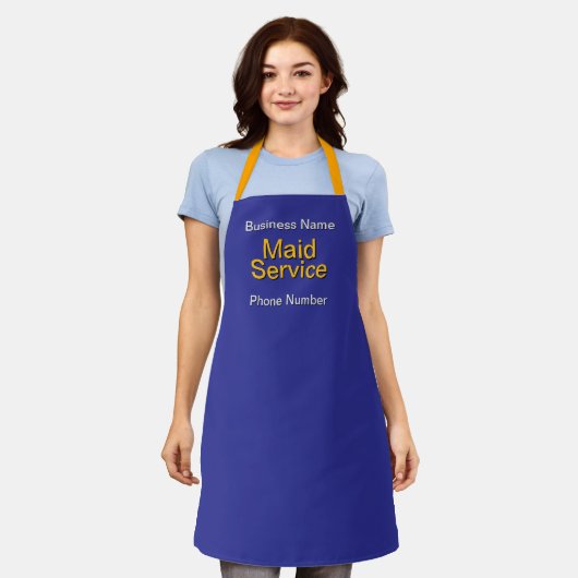 Tablier Personalize Maid Service Entrepreneur Blue (Porté)