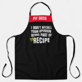 Tablier Personalize Opinion Funny Chef Apron - Grill! (Recto)