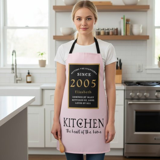 Tablier Personalized 21st Birthday Cook Chef Baker Pink