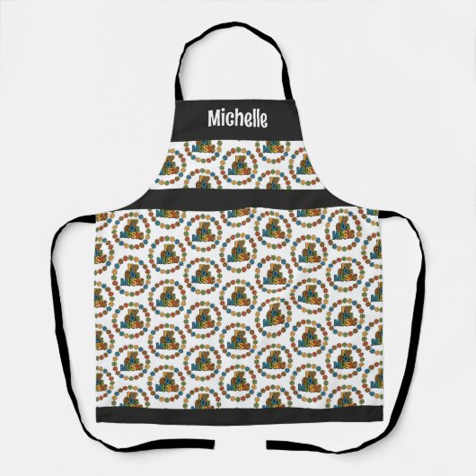 Tablier Personalized 60s Music Inspired Pattern Design (Recto)