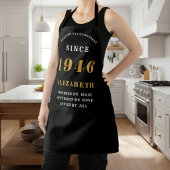 Tablier Personalized 80th Birthday 1946 Black & Gold