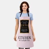 Tablier Personalized 90th Birthday Cook Chef Baker Pink (Porté)