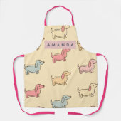 Tablier Personalized Adorable Dachshund Dog Pattern (Recto)