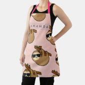 Tablier Personalized Adorable Sloth with Glasses Pattern (Insitu)