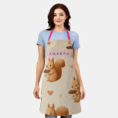 Tablier Personalized Adorable Squirrel and Acorn Pattern (Porté)