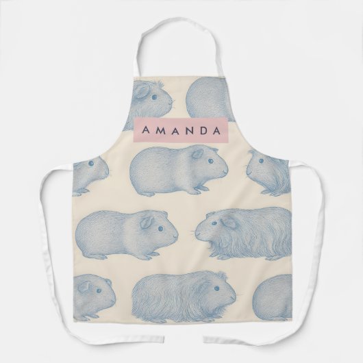 Tablier Personalized Aesthetically Cute Guinea Pigs Patter (Recto)