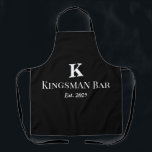 Tablier Personalized Black Apron with Name & Monogram – Ho<br><div class="desc">Serve drinks in personalized style with this custom apron. Perfect for bartenders, hosts, or home bar enthusiasts. Matches your custom bar mat set.</div>