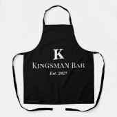 Tablier Personalized Black Apron with Name & Monogram – Ho (Recto)
