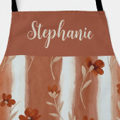 Tablier Personalized Boho Terracotta Wildflower Name