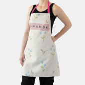 Tablier Personalized Charming Blue Wildflower Print  (Insitu)