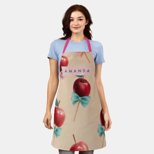 Tablier Personalized Charming Candy Apple Pattern Apron (Porté)