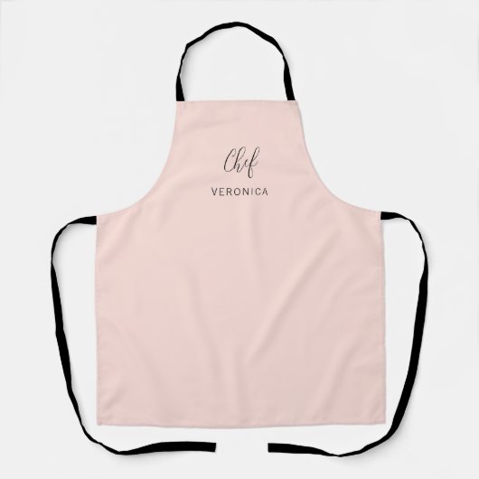 Tablier Personalized Chef Apron | Minimal Blush Pink Apron (Recto)