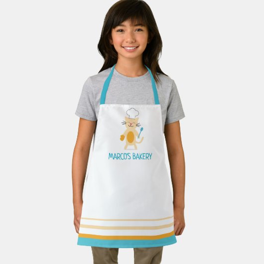 Tablier Personalized Chef Cat Baking Apron for Little Chef (Insitu)