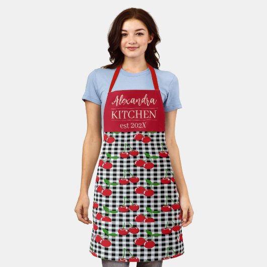 Tablier Personalized Cherry Kitchen (Porté)
