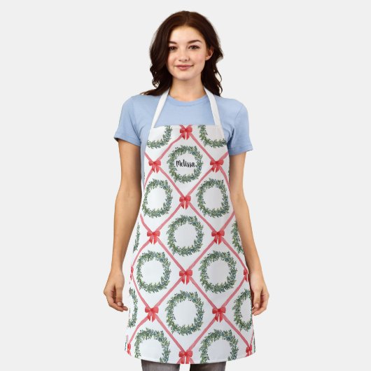 Tablier Personalized Christmas Ribbon Apron (Porté)