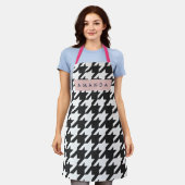 Tablier Personalized Classic Black and White Houndstooth (Porté)