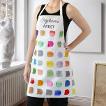 Tablier Personalized Colorful Pattern Artist's<br><div class="desc">This artist's apron features a colorful abstract watercolor pattern.  
It is easily customizable. 
Original Watercolor © Michele Davies.</div>
