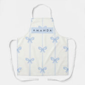 Tablier Personalized Coquette Pastel Soft Blue Ribbon Bow  (Recto)