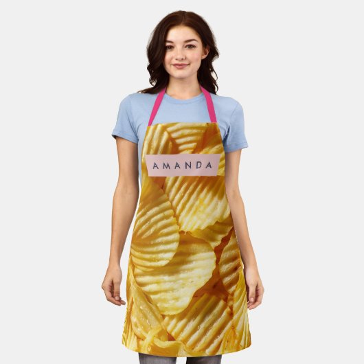 Tablier Personalized Crispy Potato Chip Design (Porté)