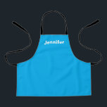Tablier Personalized Custom Name Solid Color Sky Blue<br><div class="desc">Personalized Custom Name Solid Color, Font can be changed by clicking the "Edit Design" button.</div>