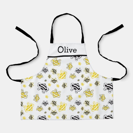 Tablier Personalized Cute Bees Pattern Apron – Honey Bee (Recto)