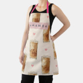 Tablier Personalized Cute Iced Coffee with Hearts Pattern (Insitu)